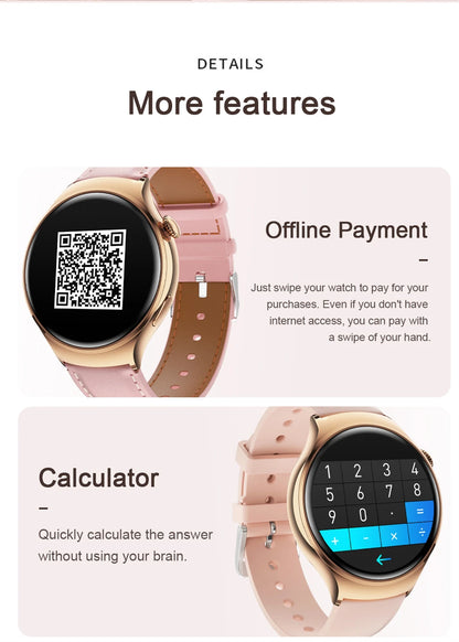 New GPS NFC Bluetooth Call Smartwatch, Women Watch, 4 mini Sports Track, Heart Rate Oximetry Monitoring Health Smartwatch For Woman