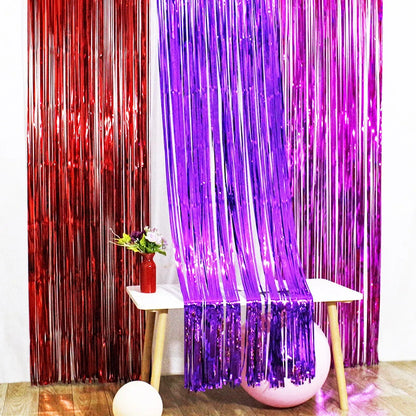 2/3M Party Background Wedding Decoration Foil Fringe Curtain Sequin Bachelorette Photo Backdrop Wall Curtain Birthday Baby Shower