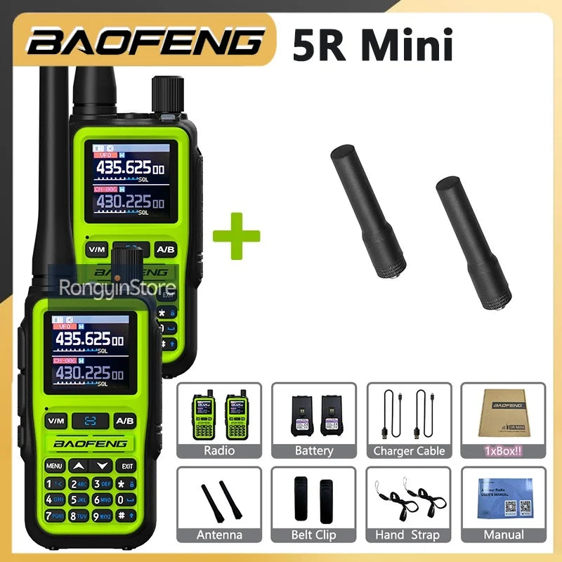 UV 5R Mini Baofeng Walkie Talkie Bluetooth 5W Dual-Band VHF/UHF USB-C Charging Fits All Team Operations For Hotel Security Camp