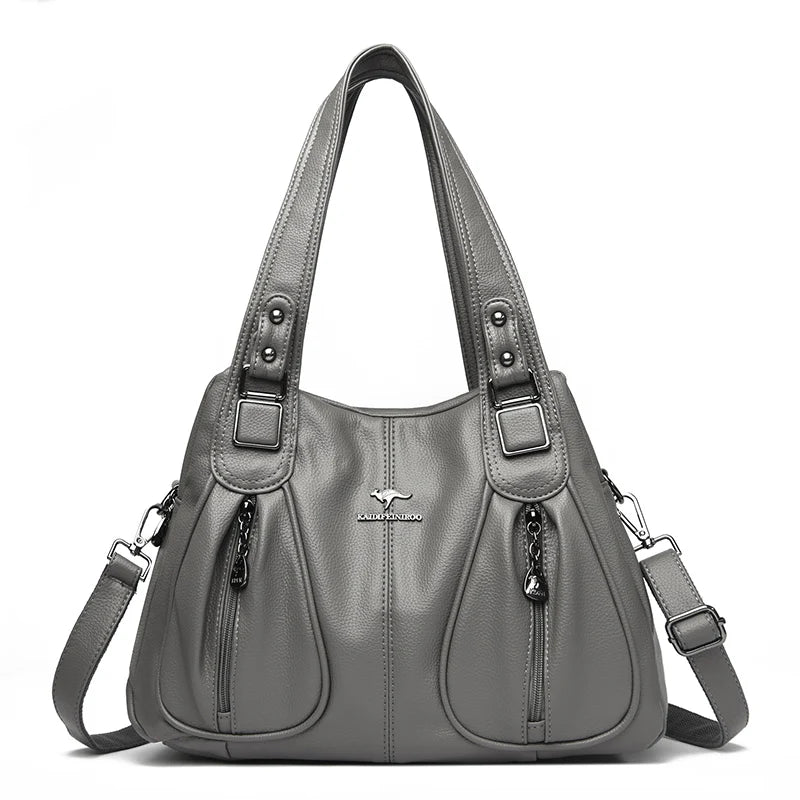 100% Genuine Leather Women Handbag Fashion Girls Top-Handle Bucket Bag Soft Cowhide Female Shoulder Bags Women Crossbody Bag Sac