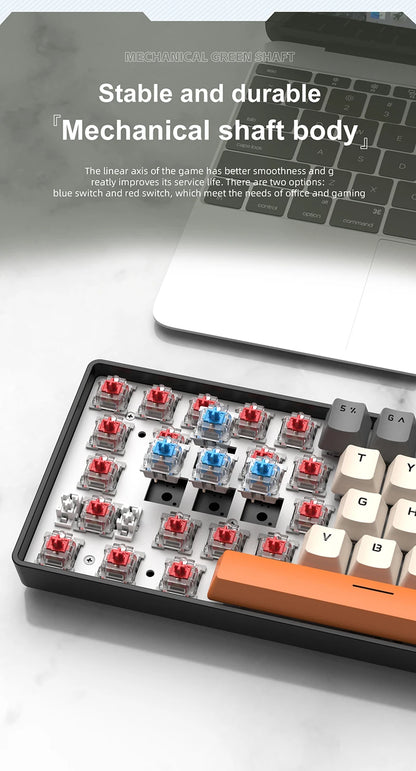 K61 Wired Portable Mechanical Keyboard, Phantom RGB Colorful, Gaming-grade Response, Ergonomic Design, Usable for Gaming and Office