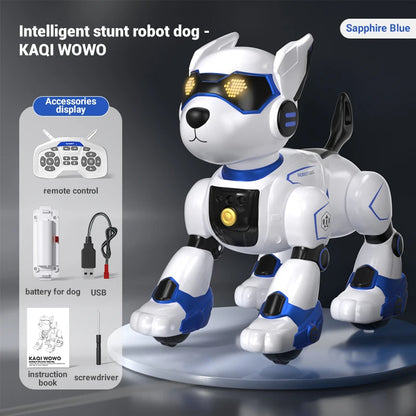 Funny RC Robot Electronic Dog Stunt Dog Voice Command Programmable Touch-sense Music Song Robot Dog for Boy Girls Children Toys