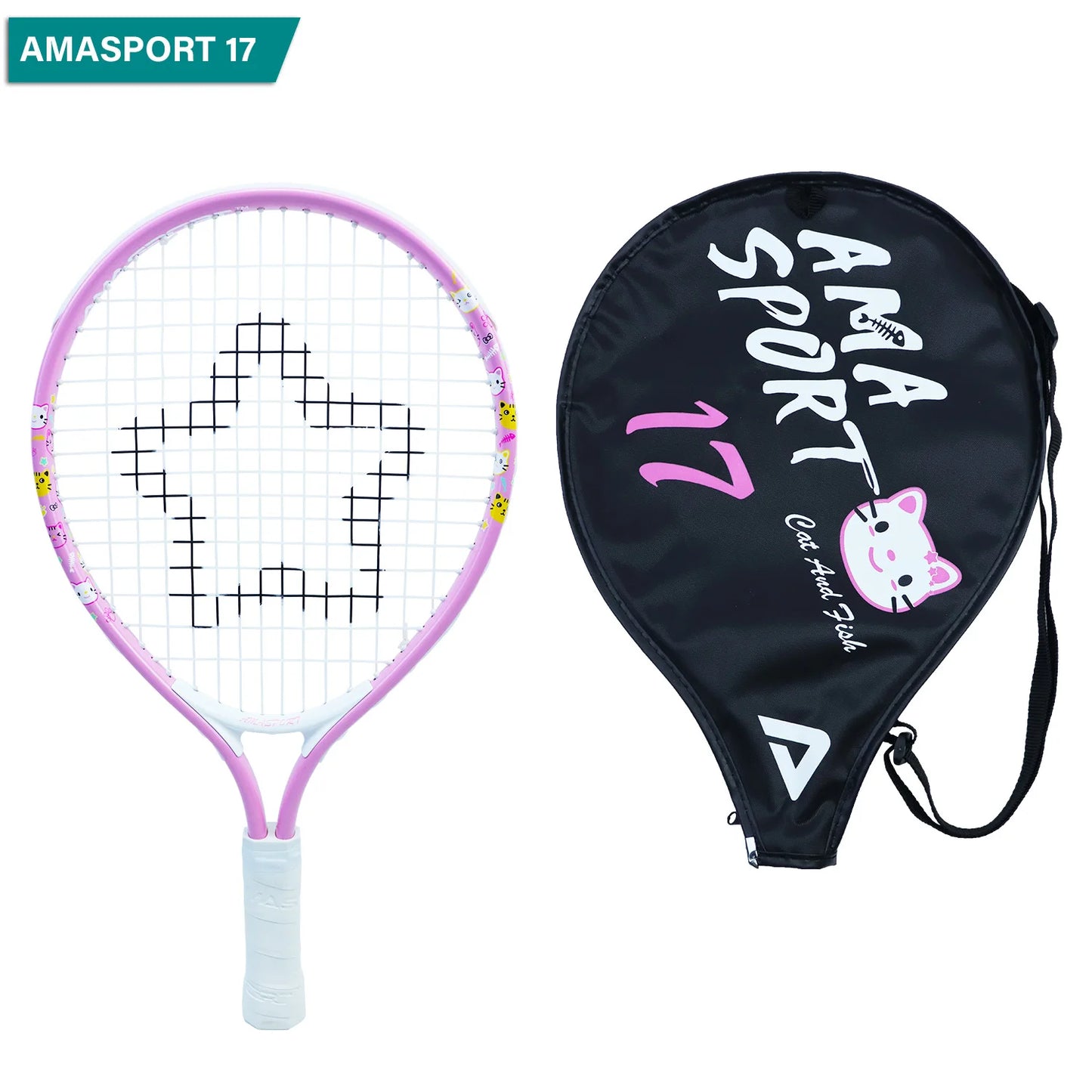 Tennis Rackets for Kids Toddlers 17'' with Cover Bag for Girl and Boy Tennis Racquet, AMASPORT