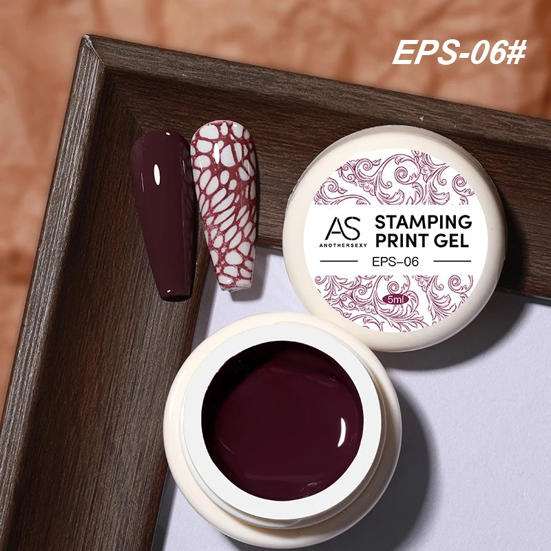 AS Esmalte de uñas de estampado de 5ml, colores, barniz de impresión de uñas para placa de estampado, lacas de impresión en blanco y negro, no kit