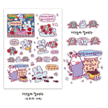 1/5 Pcs Graffiti Little Mouse 1 I Can Do It Cartoon Handbag Sticker Korean Ins Guben Material Wholesale Cheap