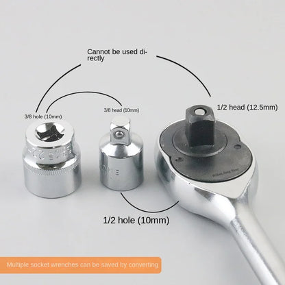 Socket Adapter Ratchet Wrench Adapter 1/2 Large Flywheel 3/8 Medium Flywheel 1/4 Small Flywheel CR-V Chrome Vanadium Steel Set