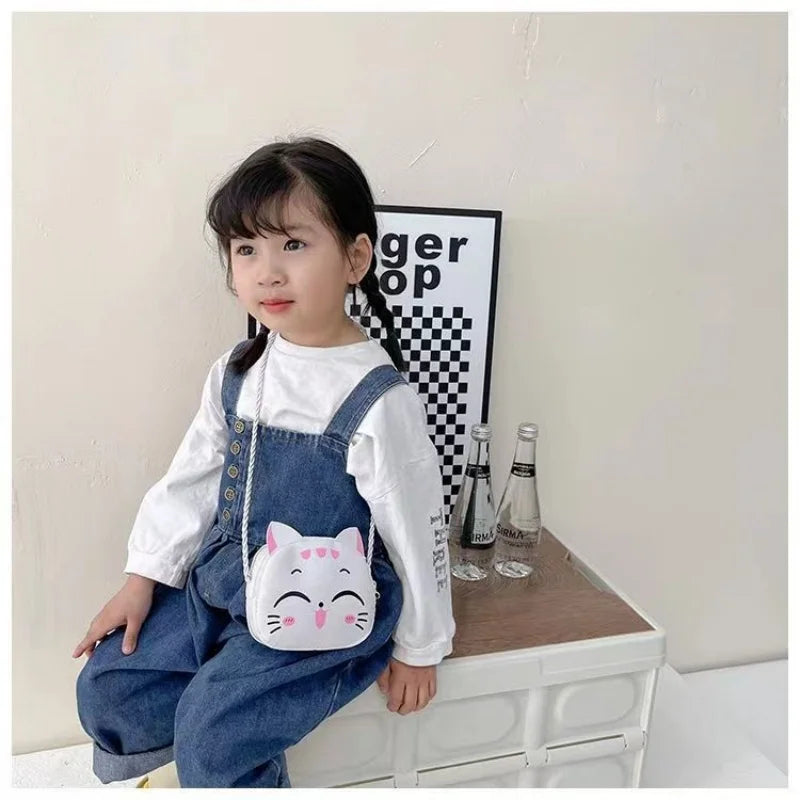 Cartoon Kids Bag, Fashion Cute Cat Crossbody Bag, Coin Wallet Lovely Hand Bags for Boys and Girls, Mini Shoulder Bags
