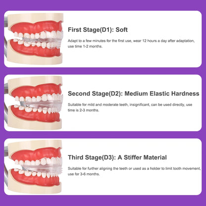 Dental Accessories, 3 Stages Dental Braces, Teeth Trainer, Alignment Mouthpiece, Tooth Orthodontic Brace Straightener For Adults