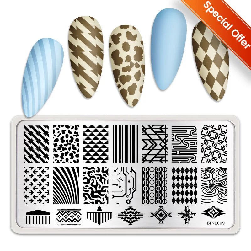 BORN PRETTY Stamping Plate Snowflake Winter Christmas Flower Snakes Design For Nail Polish Printing Template Tools Supplies