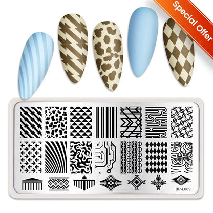 BORN PRETTY Stamping Plate Snowflake Winter Christmas Flower Snakes Design For Nail Polish Printing Template Tools Supplies