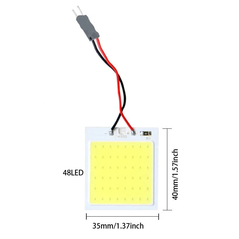 4Pcs, Car Interior Accessories, 18/24/48 SMD T10 4W 12V COB, Car Interior Panel LED Lights Lamp Bulb, Car Dome Light Car Panel