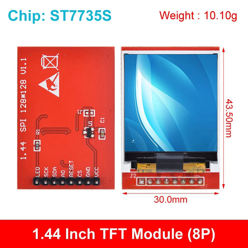 TFT Display, 0.96/1.3/1.44/1.8/2.4/2.8/3.5 Inch TFT Full Color Screen LCD Module, ST7735 ILI9341 Driver Interface SPI for Arduino