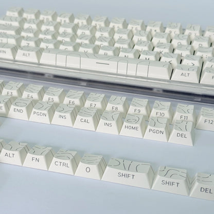 Contour Lines Translucent Keycaps Side Engraving Cherry Profile Black White Key Cap 60 70 80 90 100 Layout Mechanical Keyboard