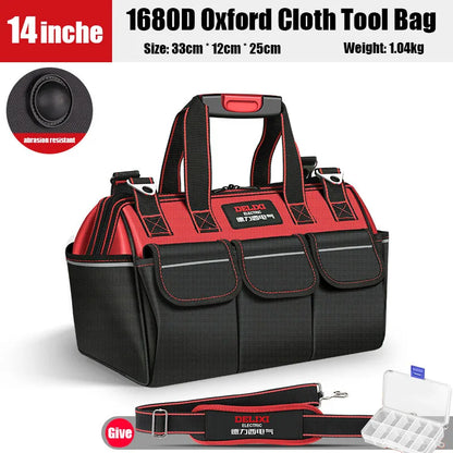 2026 New1680D Oxford Cloth Tool Bag Professional Electrician Wrench Waterproof Working Multifunction Organizing Storage Tool Bag