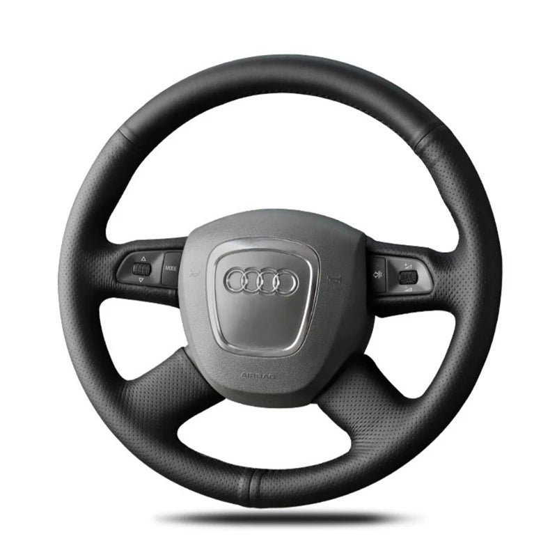 DIY Black Faux Leather Car Steering Wheel Cover For Audi Audi A3 8P Sportback A4 B8 Avant A5 8T A6 C6 A8 D3 Q7 8R Q5 4L S4 S3
