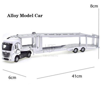 1:50 Diecast Alloy Truck Head Model Toy, Container Truck Pull Back With Light Engineering, Transport Vehicle Boy Toys For Children