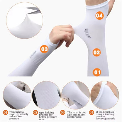 Summer Thin Cycling Ice Silk Sleeves for Men and Women Outdoor Sports Driving UV Protection Cycling Arm Covers