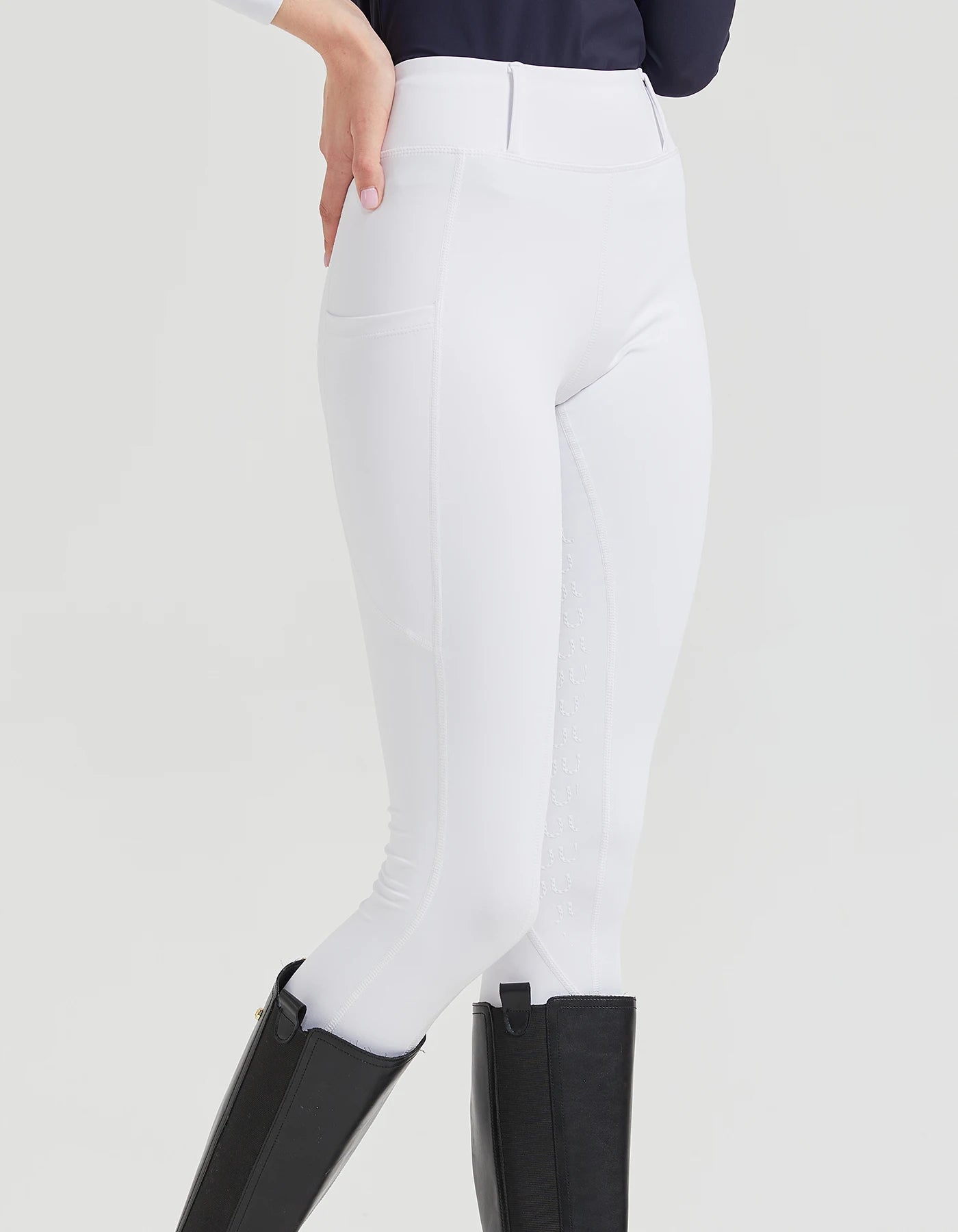 Spring and Summer Women's Knitted High-Stretch Slim-Fit Silicone Grip Riding Pants, Breathable