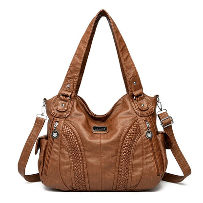 Luxury Designer Handbag Women High capacity Vintage Soft Leather Ladies Casual Large Capacity Shoulder Crossbody Bag Travel Sac