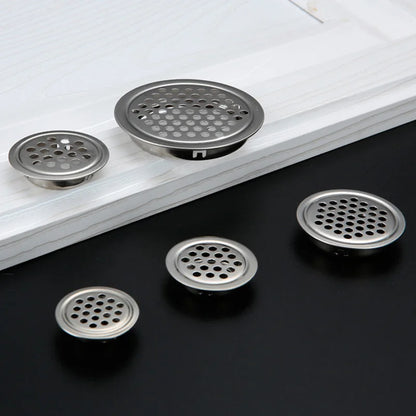 1Pc, Round Stainless Steel  Ventilation Cover, Louver Air Vent Grill Mesh Hole Cover For Wardrobe Cabinet, Furniture Accessories