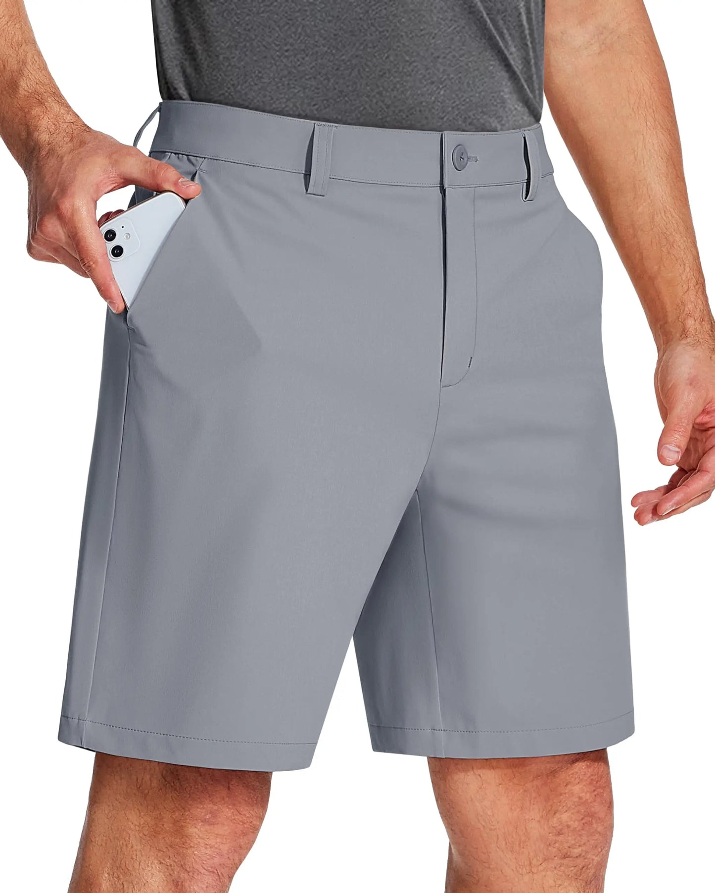 Golf Quick Dry Shorts, Men Stretch Lightweight Dress, Work Casual Shorts with 4 Pockets, Flat Front Hiking Shorts, TACVASEN