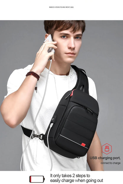 SWISS MILITARY Chest Bag Men's One Shoulder Crossbody Bag Large Capacity Outdoor Sports And Leisure Fashion Small Shoulder Bag