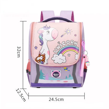 Cute Girls Unicorn Backpacks For Boys 1-3 Grade Cartoon Orthopedic Waterproof Backpack Kindergarten School Bag Mochila Escolar