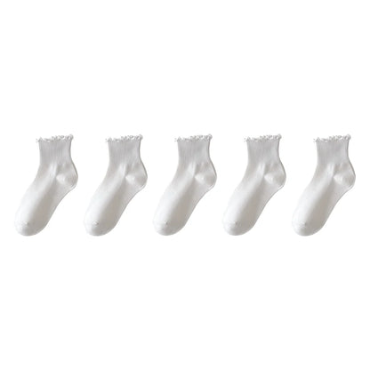 Japanese Winter Rolled Edge Short Socks Cute Socks Women Fresh Winter Wooden Ear Edge Female Socks Student Lo Niang Short Socks