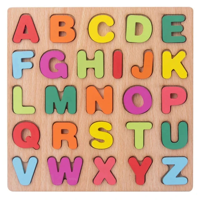 Juguetes Montessori de madera para niños de 1, 2 y 3 años, juegos de combinación de formas de números y alfabetos, juguetes educativos tempranos para niños.