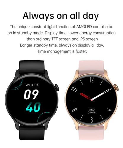 Smartwatch for Women AMOLED Screen Always Display Time NFC IP68 Waterproof Sports Call Women Smart Watch For Women Custom dial