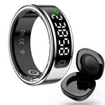 R11C Smart Ring, Men Women, Display Screen Gesture Swipe Video Smartring Waterproof Heart Rate Sleep Monitor Qring for Android IOS
