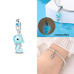 Charms 925 Silver Blue Original Stars Heart Zircon Chameleon Panda Glass Beads Fit Bracelet Jewelry Women Diy Accessories