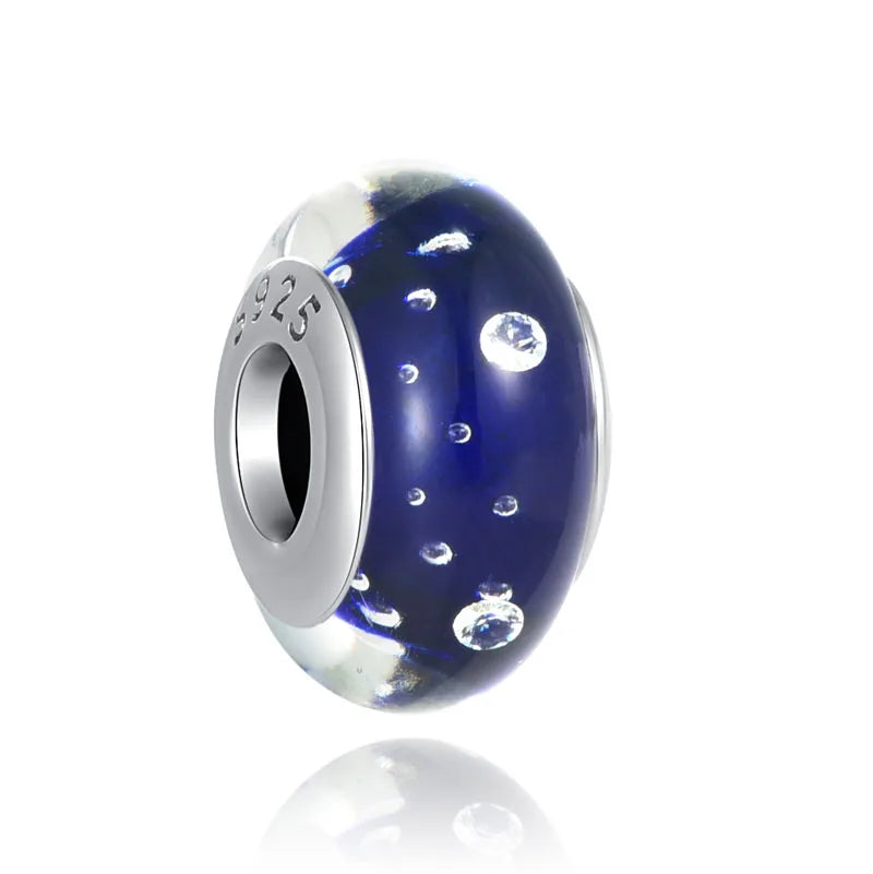 Nuevo colgante de plata 925 compatible con pulsera original, joyas para mujer, serie azul, colgante de pulpo, delfín, búho, camaleón