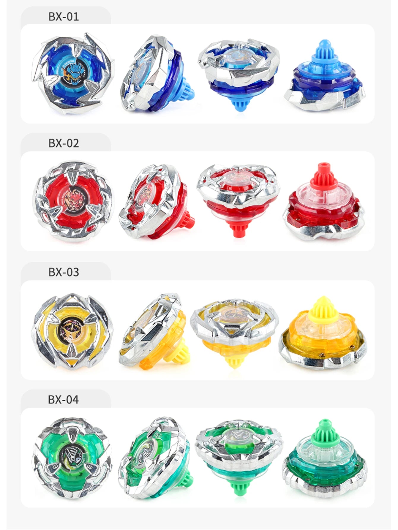 Bey X Spinning Toy Kit Gyro Metal Battle Tops with Launchers Organize Box Set Gift
