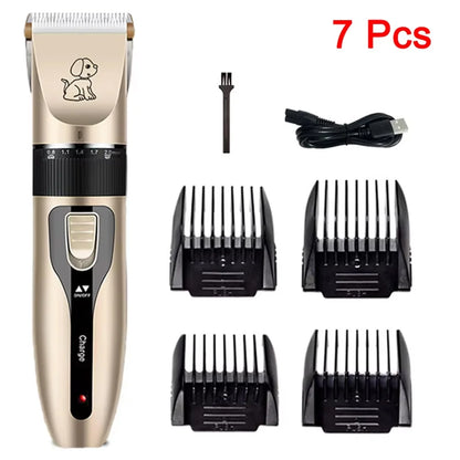 Electrical Pet Clipper Professional Grooming Kit Rechargeable Pet Hair Trimmer Shaver Set Animals Hair Cutting Machine Low-Noise