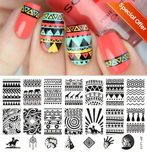 BORN PRETTY Stamping Plate Snowflake Winter Christmas Flower Snakes Design For Nail Polish Printing Template Tools Supplies