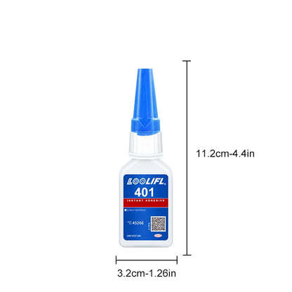 strong transparent 401 adhesive, rubber repair, multifunctional adhesive for metal plastic parts. Excellent bonding tool, 20ml