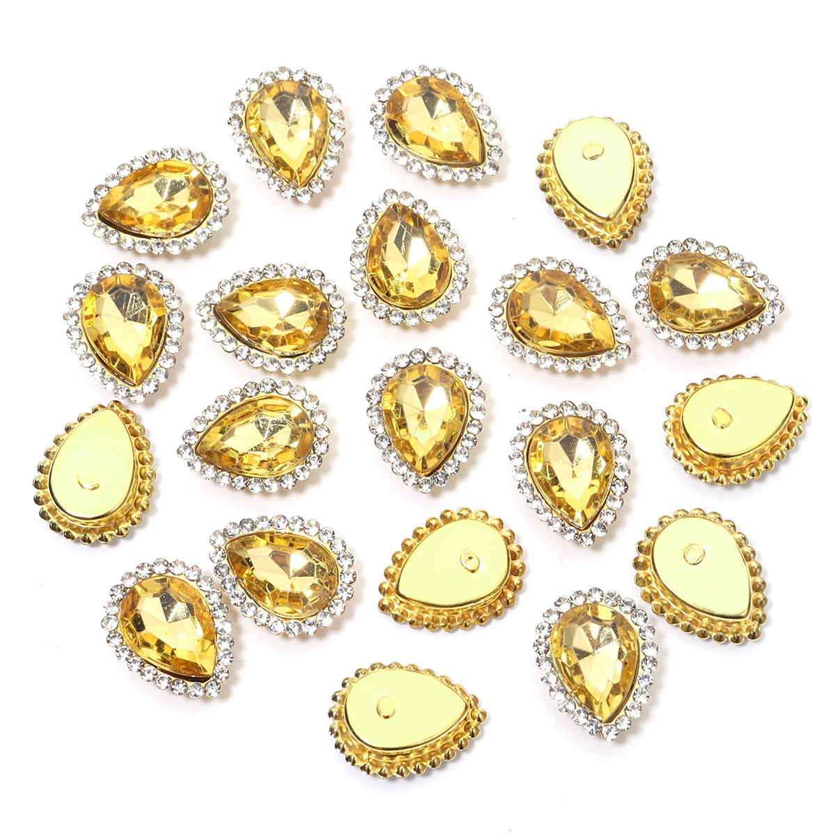 14x18mm, Sunflower Sewing Claw Rhinestones, Crystals Glass Beads, Buttons Stones, Sew On Rhinestone for Clothes, Sewing Accessories