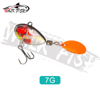WALK FISH Sinking 3g-21g VIB Lure Spoon Spinner Fishing Bait Wobblers Metal Jig Rotating Sequin Tail Far Casting For Sea Bass
