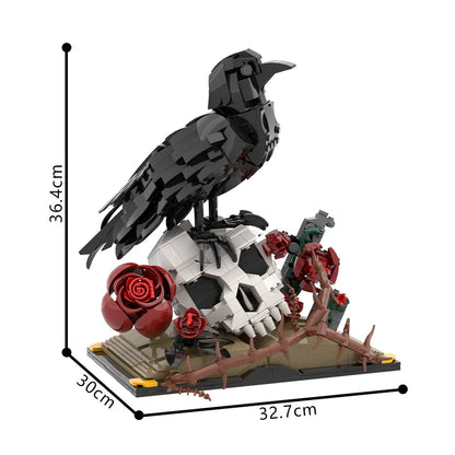 MOC Raven Model Building Blocks Sets Clever Raven Black Bird 3D Home Ornament Brick STEM Toy Adult Valentine's Day Gift