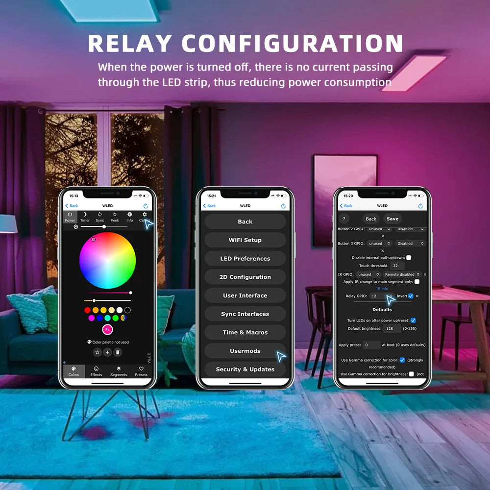 DOMRAEM ESP32 USB-C WLED Digital LED controller RGB IC DIY APP 16A fuse Works with HA/MQTT/Alex WS2811/12/12B/14/05 Sk6812 Strip
