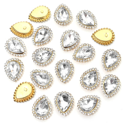 14x18mm, Sunflower Sewing Claw Rhinestones, Crystals Glass Beads, Buttons Stones, Sew On Rhinestone for Clothes, Sewing Accessories