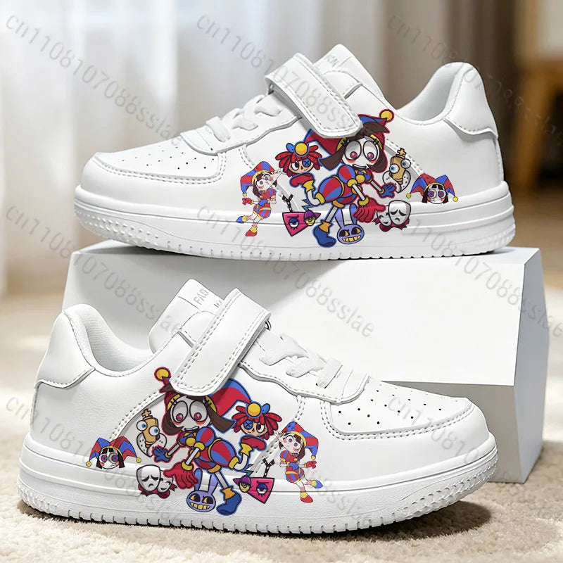 Amazing Digital Circus Pattern Girls Boys Teenager Student Kids Comfortable Non-slip White Lovely Print Casual Sneakers Gift