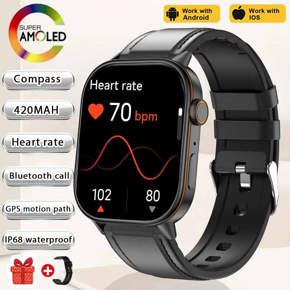NEW Fashion Built-in 6 Stars GPS Position Smart Watch, Women 2.01'' AMOLED HD Screen IP68 Waterproof Sport  Bracelets For Ladies