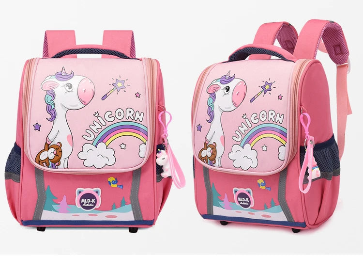 Cute Girls Unicorn Backpacks For Boys 1-3 Grade Cartoon Orthopedic Waterproof Backpack Kindergarten School Bag Mochila Escolar