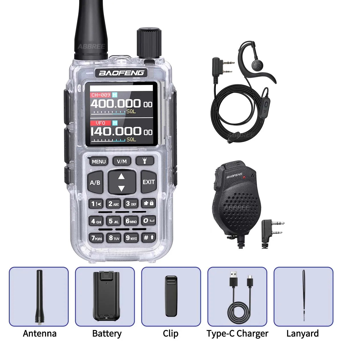 BAOFENG MINI 5 Walkie Talkie Batería 2200mAh Programación Bluetooth por APP Doble PTT Largo Alcance Nuevo Modelo UV-5R MINI Radioaficionado