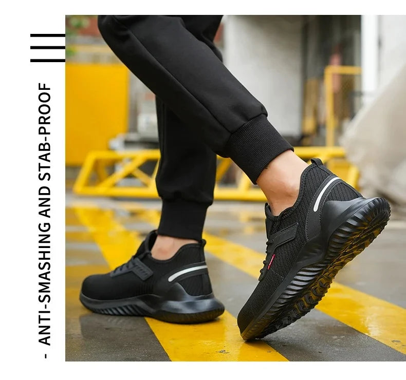 Lightweight Safety Shoes Men Steel Toe Sneakers Puncture Proof Breathable Safety Boots Man Dangerous Construction Work Foorwear