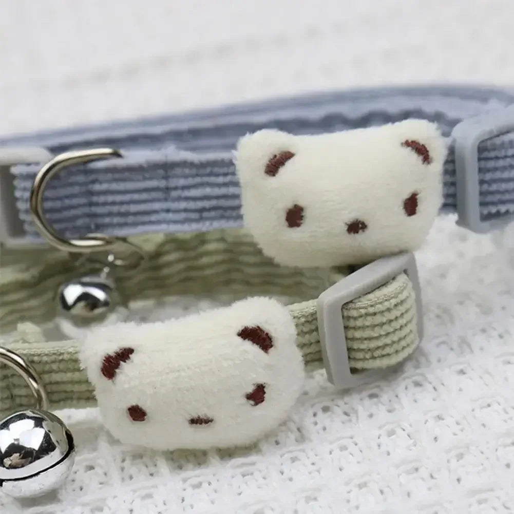 Lovely Pet Collar, Adjustable Cartoon Style Soft Pet Necklace with Bell, Adjustable Small Dog Cat Collar, Pet Supplies, MOONBIFFY