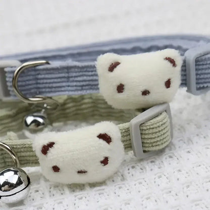 Lovely Pet Collar, Adjustable Cartoon Style Soft Pet Necklace with Bell, Adjustable Small Dog Cat Collar, Pet Supplies, MOONBIFFY