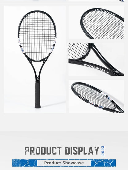 Carbon Fiber Tennis Racket, T800 18K-Professional Grade with Bag&Strap Lightweight Training Racquet for Adults Men&Women, ALPSPORT
